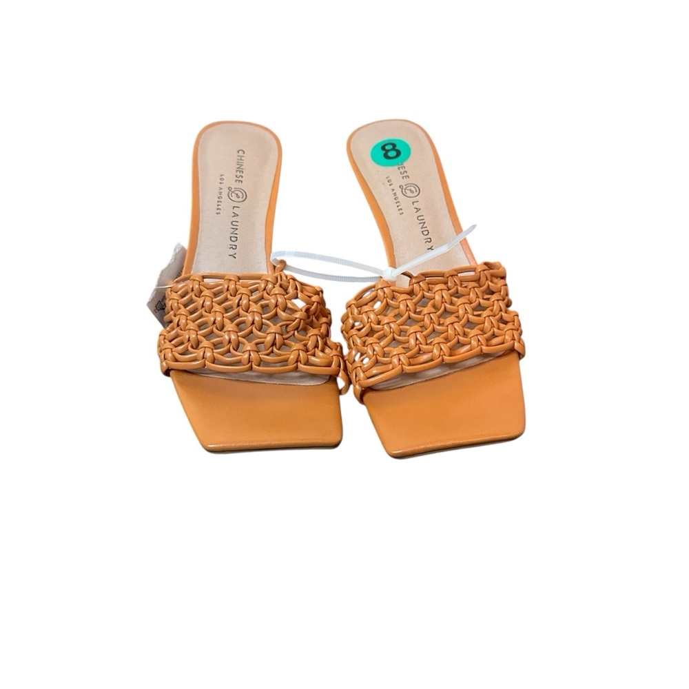 Chinese Laundry Los Angeles Orange Yazzie Heeled Sandal Size 8 NEW